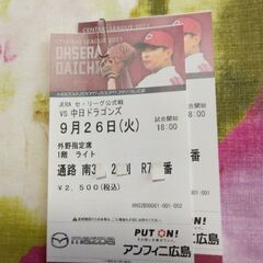 カープチケット2枚※完売しました