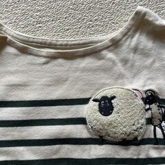 ★USED美品★ひつじのショーン キッズ 長袖 ロング Ｔシャツ１３０㎝ graniph グラニフの画像