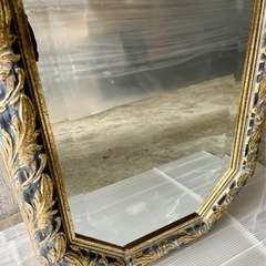 Tc408●札幌市内 配達無料●イタリア調 ウォールミラー 立て掛けミラー 鏡 約123.5×36.5cm●USEDの画像