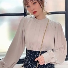 GRL バックリボンハイネックタックブラウス[k8517w]の画像