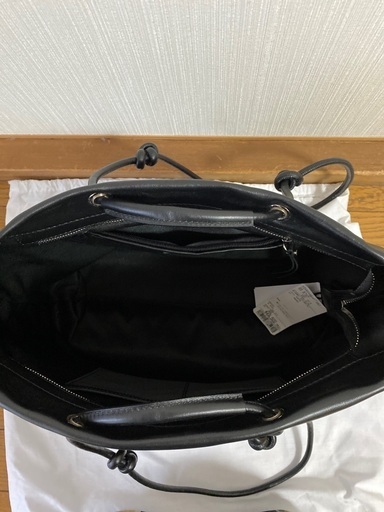 GIANNI CHIARINI 黒革トートバッグ