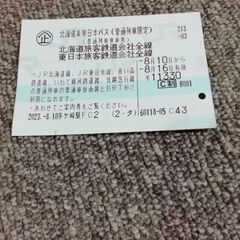 ✩返却不要・値下げ✩JR 北海道＆東日本パス ８月１６日利用分