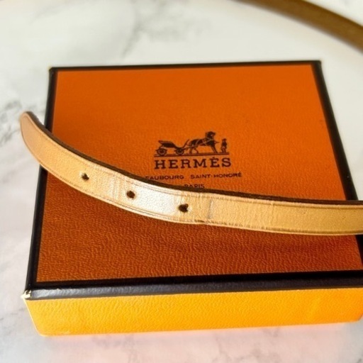 値下げしました?【極美品】HERMES エルメス 4連レザー チョーカー ブレスレット  シルバー金具