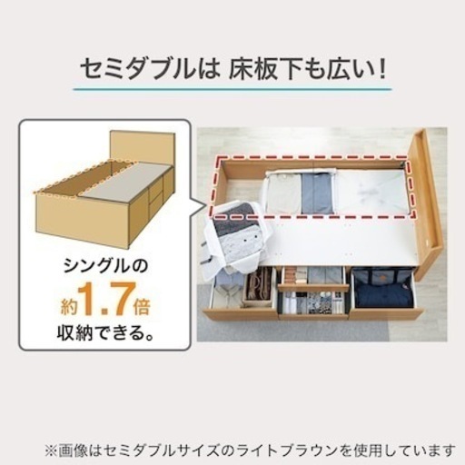 ニトリ シングルベッド 引き出し、コンセント付き