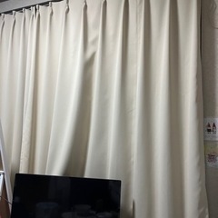 ReHome カーテン 104ナチュラルベージュ＆レースカーテンセットの画像