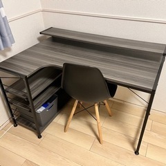 【配送可能】L字パソコンデスク 椅子セット