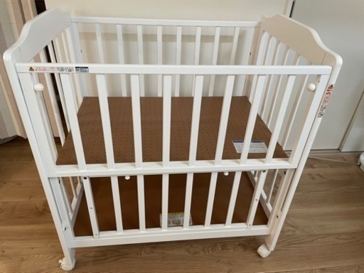 ほぼ新品】カトージミニベビーベッドハイタイプ123 グレー