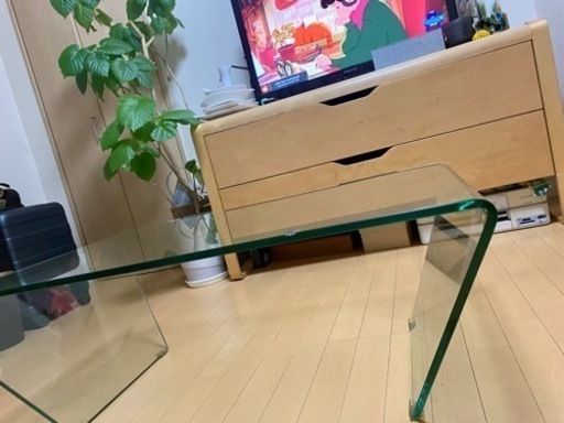 ガラス　ローテーブル　コーヒーテーブル