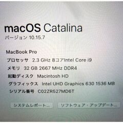 動作良好　Apple　アップル　MacBook Pro 16-inch　16インチ　A2141　メモリ32GB　HDD1TB　ノートパソコンの画像