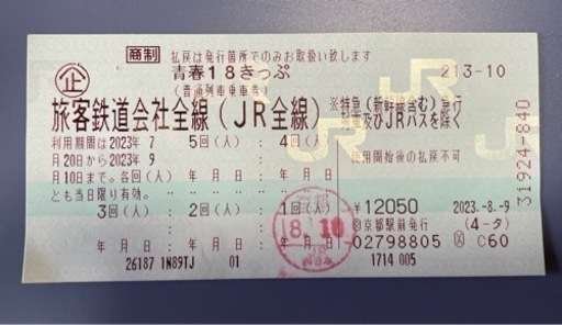 青春18きっぷ　4回分