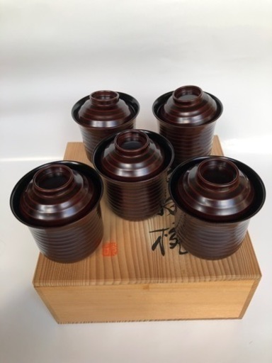 【値下】【新品】アソベの蓋付き吸物椀