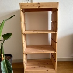 【お譲りします】IKEA 天然木の三段シェルフ