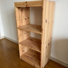 【お譲りします】IKEA 天然木の三段シェルフの画像