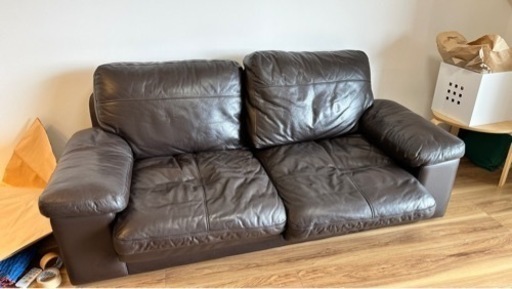 本革3人掛けソファ