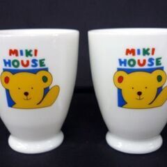 ☆MIKI HOUSE カップ6点セット ミキハウス 高さ8.8cm 口径7.2cm 陶器 マグカップ コップ プッチー くま クマ 札幌 北20条店の画像