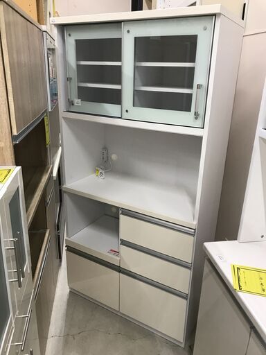 キッチンボード 入江木工 ホワイト 幅92×奥行48×高さ184cm ※中古Bランク