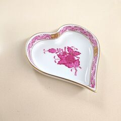 HEREND/ヘレンド プレート 小皿 ハート ピンク 器 トレイの画像