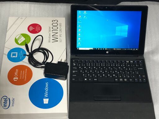マウスコンピューター 着脱式2in1タブレットPC「MT-WN1003」Windows10＆Office搭載・本体重量は約593g・キーボードカバー付属・2017年6月発売モデル・ちょい難アリにつきジャンク扱い＆現状渡し