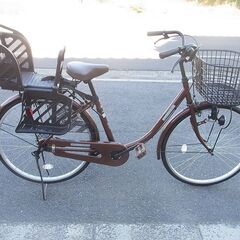 26インチ　自転車　ママチャリ　新品同様　チャイルドシート付