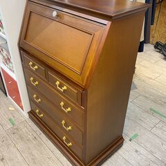 maruni マル二木工 地中海シリーズ ライティングビューロー デスク チェスト 高級 無垢 アンティーク クラシック★買取帝国 志木店の画像