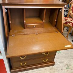 maruni マル二木工 地中海シリーズ ライティングビューロー デスク チェスト 高級 無垢 アンティーク クラシック★買取帝国 志木店の画像