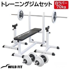 トレーニングジムセット(白ラバー70㎏)+コルセット+グローブの画像