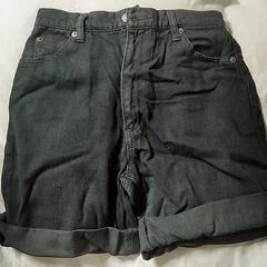 交換OK デニムショートパンツ 深緑