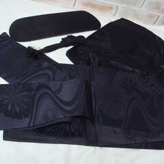 無料で差し上げます。喪服和装着物　帯　帯揚げ　帯締め　帯板/4点セット
