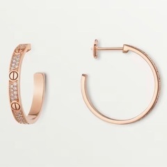【CARTIER】ラブ イヤリング ピアス ピンクゴールド フルパヴェ ダイヤの画像