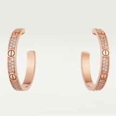 【CARTIER】ラブ イヤリング ピアス ピンクゴールド フル...