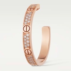 【CARTIER】ラブ イヤリング ピアス ピンクゴールド フルパヴェ ダイヤの画像