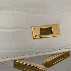 美品牛革2wayハンドバッグショルダーバッグホワイトの画像