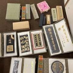 書道用品　筆、墨、水差しの画像