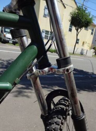 Caringbah 自転車 BMX 6段変速 サスペンション フルサス グリーン 緑 オリーブドラブ a.n.design works モトバイク Baboon バブーン 札幌 白石区 東札幌