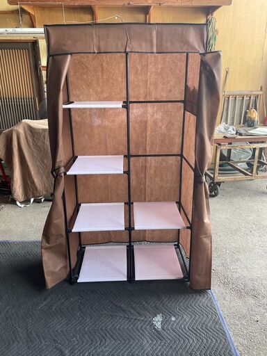 ワードローブ カバー付き ハンガーラック シンプル収納棚 おしゃれ 組み立て式