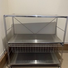 【決定】【値下げ】無印良品 ステンレスユニットシェルフ・ステンレス棚セット
