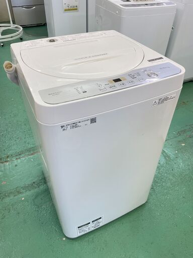 ★SHARP★ 5.5kg洗濯機 2019年 ES-GE5C-W シャープ 新生活 一人暮らし コンパクト シンプル 生活家電 福島 郡山市 a