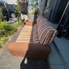 ソファ　三人掛け　ローラKD　スペイン製　オレンジ　布製の画像