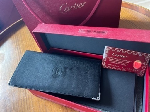 カルティエ 長財布 ブラック×シルバー×ボルドー Cartier 長サイフ サイフ 収納 財布 ユニセックス 小物 【カルティエ】