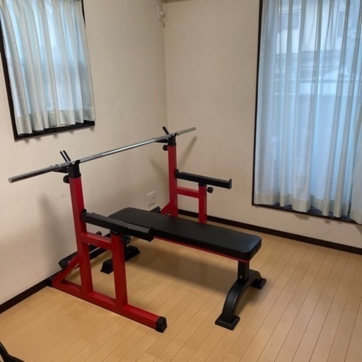 値下げしました　美品バーベルラック　ベンチプレスセット　トレーニングベンチ　引き取りで　兵庫神戸