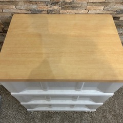 衣装ケース　3段　木目　ウッドトップの画像