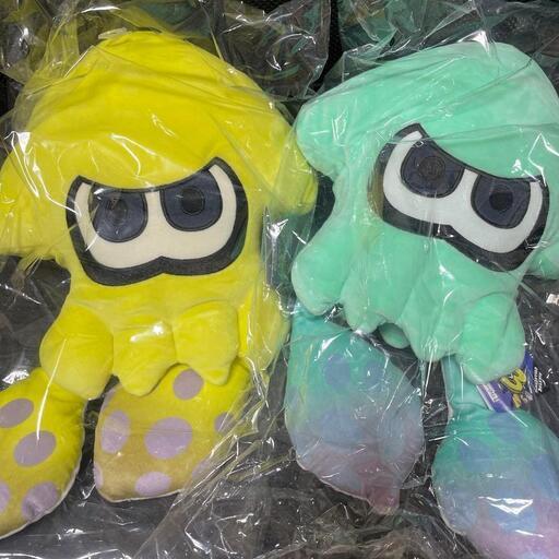 新品 2点セット スプラトゥーン3 イカ ぬいぐるみ イエロー ライトブルー