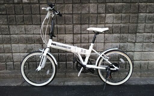 HUMMER 折り畳みミニベロ 20インチ 7段変速 ホワイト 配送無料 HUMMER 折り畳みミニベロ 20インチ 7段変速 ホワイト 配送無料