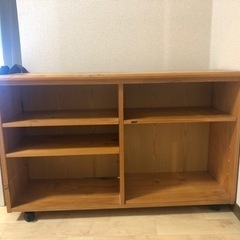 木製収納　キャスター付き　100×32×63cmの画像