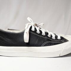 CONVERSE コンバース ブラック　レザー　ジャックパーセル　 JACK PURCELL コンバース レザー ローカット レディース スニーカー 23.5cmの画像