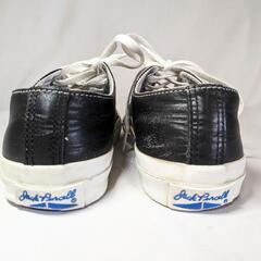 CONVERSE コンバース ブラック　レザー　ジャックパーセル　 JACK PURCELL コンバース レザー ローカット レディース スニーカー 23.5cmの画像