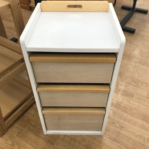★ジモティ割あり★  収納棚 白×ナチュラル H71×W39×D37 クリーニング済み KJ2565