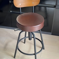 【再募】カウンターチェア バースツール 昇降式 ダークブラウン