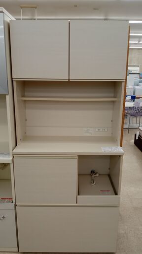 ★ジモティ割あり★ IRISOHYAMA レンジボード ベージュ H176×D41×W79 クリーニング済み TJ1623