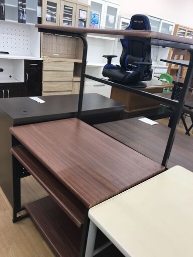 ★ジモティ割あり★  PCデスク ダークブラウン H139×W70×D30 クリーニング済み KJ2574